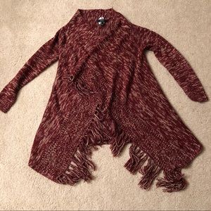 Red/White Long Cardigan Sz S